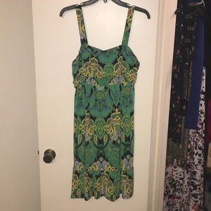 Cute dress with green and black floral pattern